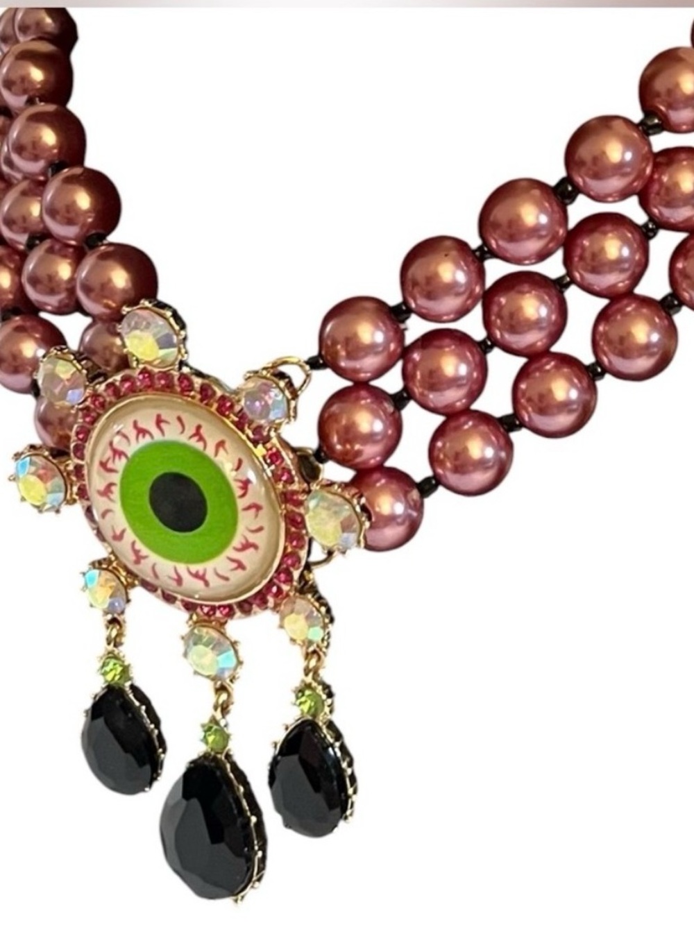 New Betsey Johnson faux Pearl Necklace - - Picture 3 of 8